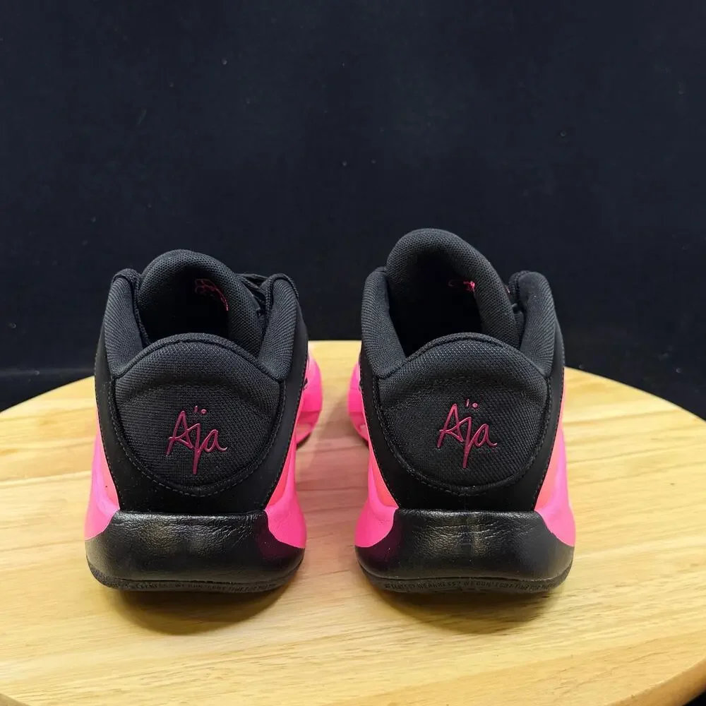 Size 7- Women's Nike A'One Black Hyper Pink  Basketball Shoes FZ8605-001